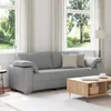 ZMH 3-Sitzer Sofa 219*77*82cm Stoff mit Kissen Hellgrau Produktbild-Vorschau 2