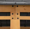 Close-up view of the wooden beams and metal roof of a carport or pavilion. Náhled obrázku produktu