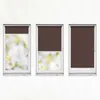 Three windows with roller blinds, showing different levels of coverage. Produktbild-Vorschau