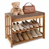 Schuhbank gepolstert 50cm Sitzbank mit Stauraum 2 Ebenen Produktbild-Vorschau 4