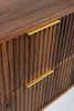 A close-up view of two drawers on a wooden cabinet with gold handles. Náhled obrázku produktu