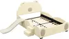 A beige children's bed with a slide and steps, designed to look like a bear. Produktbild-Vorschau