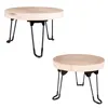 Two wooden plant stands with black folding legs are shown against a white background. Produktbild-Vorschau