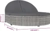 vidaXL Doppel-Sonnenliege mit Kissen Poly Rattan Grau Produktbild-Vorschau 9
