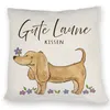 Dackel mit Blume Kissen mit Spruch Gute Laune Kissen Produktbild-Vorschau 1