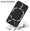 A black phone case is shown falling onto a cracked white surface, with the text 'Shock-Absorbing' at the top. Podgląd zdjęcia produktu