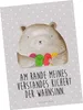 Mr. & Mrs. Panda Postkarte Bär Gefühl - Grau Pastell - Produktbild-Vorschau 1