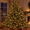 400er Cluster Lichterkette LEDs Innen Außen Trafo warmweiß Kabel Dunkelgrün Anteprima dell’immagine prodotto