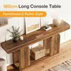 A rustic-style console table with decorative elements and text overlays. Podgląd zdjęcia produktu
