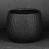 Donica dekoracyjna czarna 14x14x12 cm z glinki ceramicznej Podgląd zdjęcia produktu 3