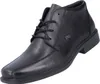A black leather men's boot is shown against a white background. Podgląd zdjęcia produktu