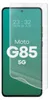 A screen protector is shown on a smartphone displaying the phone's screen. Produktbild-Vorschau