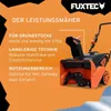 A snow blower is shown with marketing text highlighting its features. Podgląd zdjęcia produktu