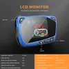 A blue LCD monitor for a diesel heater, with text and diagrams explaining its features. Náhled obrázku produktu