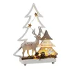 Holzdekoration Weihnachten 10 LED Holz Tannenbaum Reh Frohe Produktbild-Vorschau 8