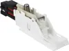 A close-up, studio shot of a washing machine door lock switch. Voir les images du produit