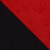 A close-up view of a fabric with a diagonal split between black and red. Produktbild-Vorschau