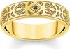 Ring aus 925er Silber, schwarze Zirkonia, gold von Thomas Produktbild-Vorschau 1