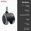 Möbelset, Gewinde M10, Durchmesser 50mm/40kg, für Parkett | Produktbild-Vorschau 3