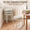 HOMCOM Esszimmerhocker 4er Set Stapelhocker mit Stahlbeinen Produktbild-Vorschau 6