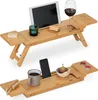 Relaxdays Badewannenablage Bambus, 70cm breit, Badetablett Produktbild-Vorschau 1