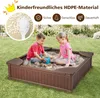 COSTWAY Kinder Sandkasten Holz, Sandbox 123,5x123,5x14cm Produktbild-Vorschau 4