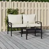 vidaXL Gartenstühle mit Sandfarbigen Kissen 2 Stk. 62x75x79 Produktbild-Vorschau 2