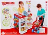 A product box for a children's supermarket playset, featuring two children interacting with the toy. Voir les images du produit