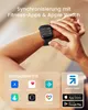 A person's arm wearing a smartwatch, with a graphic overlay showing compatibility information for a smart scale. Náhľad obrázku produktu