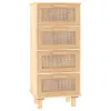 vidaXL Sideboard Braun 40x30x90 cm Massivholz Kiefer und Produktbild-Vorschau 3