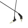 Two angled 3.5mm audio jack connectors with black housing and gold-plated tips, connected by a black cable, against a white background. Produktbild-Vorschau