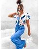Damen Jumpsuit mit Wickeloberteil Overall  Look Blau/XL/42 Produktbild-Vorschau 5