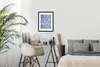 MuchoWow® Gerahmtes Poster Pantherdruck - Blau - Weiß 30x40 Produktbild-Vorschau 7