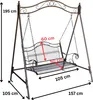 DanDiBo Hollywood Swing Metal Antique 2 Seater Garden Swing Náhľad obrázku produktu 3