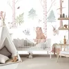 Vlies Fototapete - Subtle Illustration With Forest Animals Produktbild-Vorschau 2
