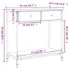 vidaXL Konzolový stolík Sonoma dub 75x34,5x75 cm odvodený Náhľad obrázku produktu 8