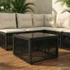 vidaXL Gartentisch Schwarz 55 x 55 x 37 cm PE Rattan und Produktbild-Vorschau 2