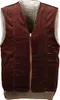 A brown corduroy vest with a gray fuzzy lining is shown front-on against a white background. Anteprima dell’immagine prodotto