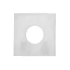 A square white filter with a circular cutout in the center, isolated on a white background. Produktbild-Vorschau