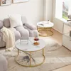 H.J WeDoo Couchtisch 2er Set mit Metallgestell Rund Produktbild-Vorschau 3