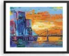Gerahmtes Poster - Schwarzer Rahmen - Stadt Brücke pastos - Produktbild-Vorschau 1