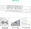 A white TV cabinet with details highlighted by callouts. Produktbild-Vorschau