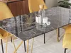 BELIANI Esstisch Schwarz Gold 80 x 140 cm V-förmige Füße Produktbild-Vorschau 4