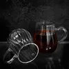 6er Riffle Gläser-Set 350 ml - Tee- Kaffeegläser mit Henkel Produktbild-Vorschau 4
