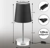 A diagram of a table lamp with dimensions and electrical components shown. Voir les images du produit