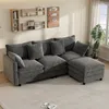 L-förmiges Ecksofa 3-Sitzer mit Chaiselongue, modernes Produktbild-Vorschau 1