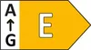 An energy efficiency rating label with a scale from A to G and the letter E highlighted. Produktbild-Vorschau