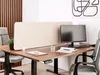 BELIANI Schreibtisch Trennwand Beige Stoff PET Kunststoff Produktbild-Vorschau 2