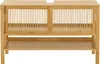 A light brown bamboo vanity cabinet with slatted doors. Produktbild-Vorschau