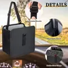 A car's dashboard with a black car trash can hanging from the back of a seat. Produktbild-Vorschau